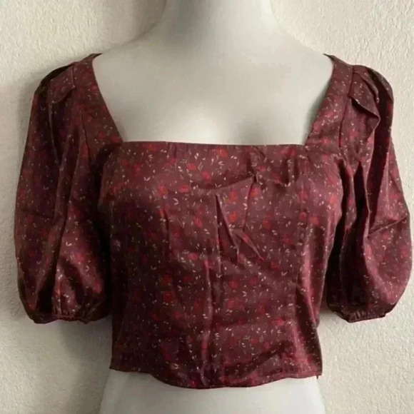 🆕Senlis Whispy Rose Michele Puff Sleeve Top S🆕 - Picture 5 of 15